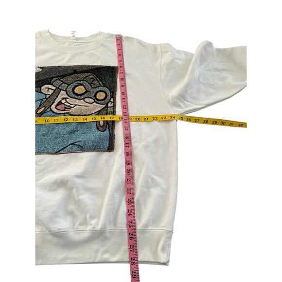 HOI Men White Crew Neck Long Sleeves Graphic Sweatshirt Size XL - Picture 4 of 7